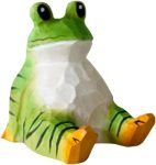 Wooden frog-shaped phone stand