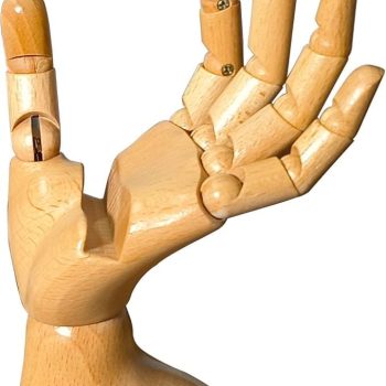 Hand-shaped wooden phone stand