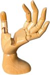 Hand-shaped wooden phone stand