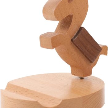 Horse-shaped wooden phone stand