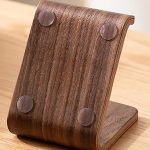 Natural wood-colored phone stand