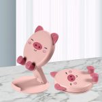 Cute foldable pig phone holder