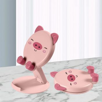 Cute foldable pig phone holder