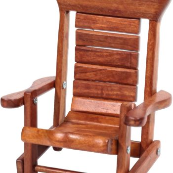 Mini rocking chair-style wooden phone stand