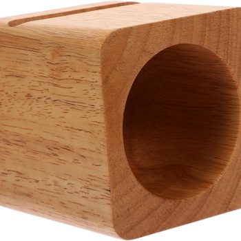 Wooden phone stand with passive sound amplification